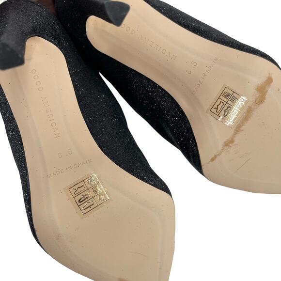 Good American Over The Knee Slouch Boot in Black Glitter Size 6.5 NEW - Picture 3 of 7